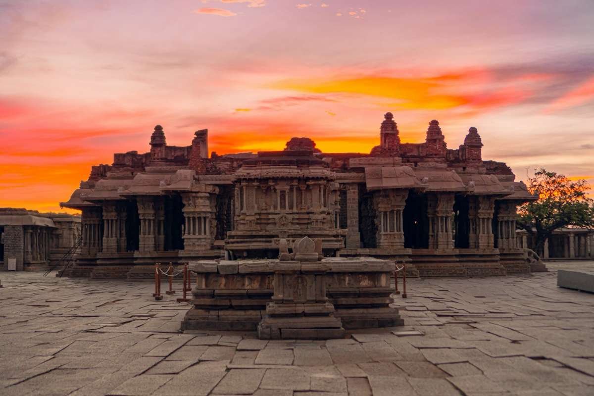 Temple complex at sunset, India